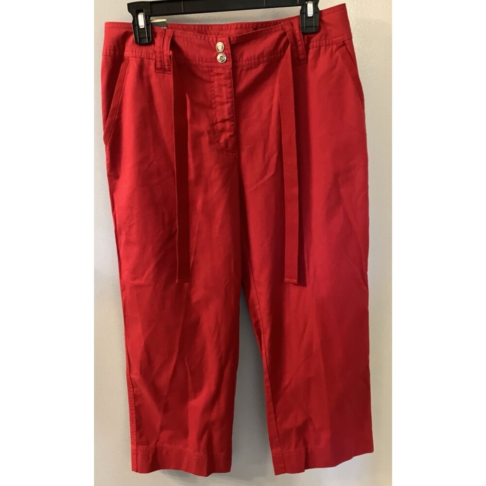 Vintage NWT St Johns Bay Women's Petite Ankle Pants Red Size 10P - Picture 1 of 6